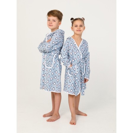 Children's robe with a hood, height 128 cm-9