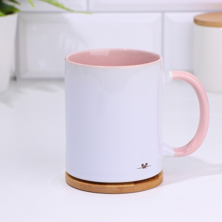 Named mug, sublimation "Katastrophe", pink bottom-2