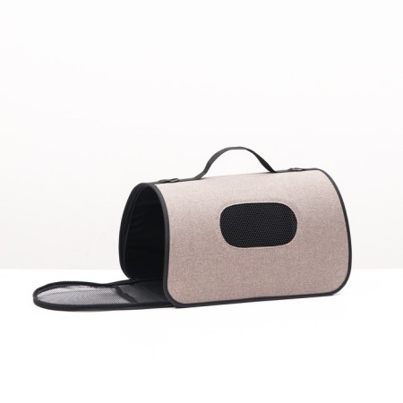 Bag - Animal Carriage "Carpetbegger with a window", 40.5 x 24 x 24 cm, beige-1