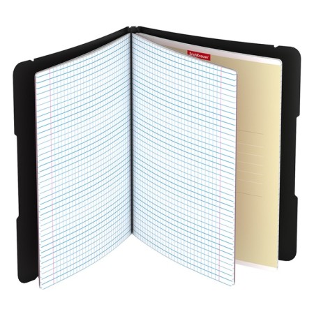 Notebooks A5+, 2 x 48 sheets in the Erichkrause "Folderbook", in a plastic folder, elastic bands, an offset unit, white 100%, black-2