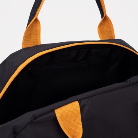 Sports bag with lightning, external pocket, long belt, black/yellow color-2
