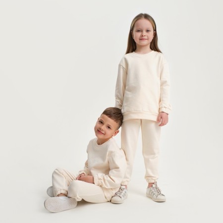 Kidshot (sweatshirt, trousers) KAFTAN "Basic Line", size 38 (146-152), beige color-5