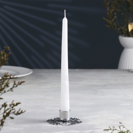 Snowflake Snowman Metal for one candle, 8.5x2.7 cm, chrome