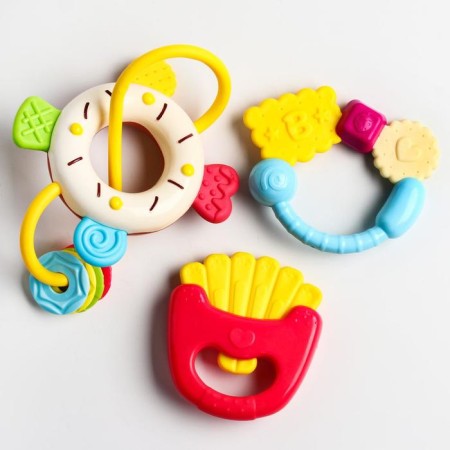 A set of rattles "Sweets", with elastic elements, 3 pcs-10