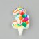Candle in the Cake "Bright Birthday", number 3, multi -colored, 6.5 cm