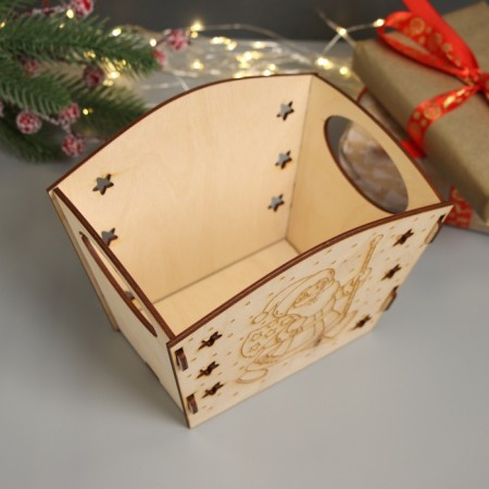 New Year's Basket-Shkatulk "Santa Claus" 18x12x15 cm-2