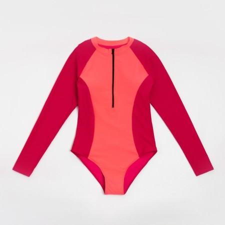 Women's swimsuit minku with long sleeves pink color, size 48-5