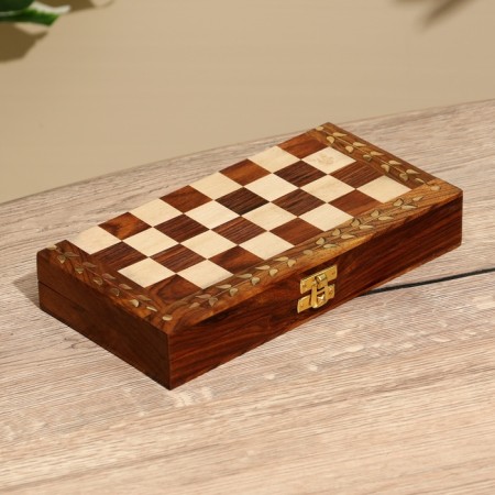 Folding chess, board 25x25 cm, tree shisham-3