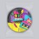 Disposable paper plate "90s", 18 cm, set 6 pcs.
