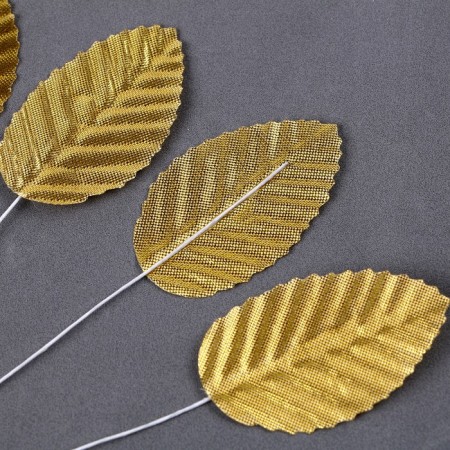 Set for decorating the cake "Leaves", 10 pcs., Color gold-2