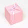 The box is folding, square, pink, 8 x 8 x 8 cm,