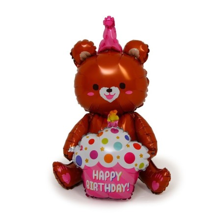 Foil ball 28 "Bear with a gift", brown