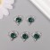 Decor for creativity Metal "Ripe Heart-Izumrud" silver, green 1.8x1.7x0.5 cm