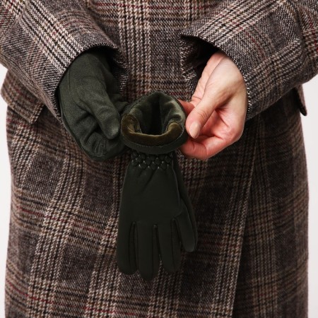 Gloves are female, dimensionless, without insulation, khaki color-4