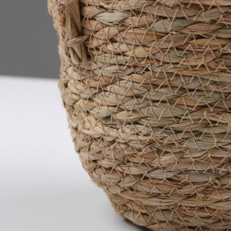 Kashpo wicker "Kenya" round with handles, 15.5x15.5x13.5 cm, natural-3