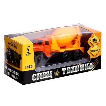 Metal truck "Ural" Concrete ", inertia, scale 1:43-5