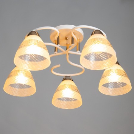 Linda chandelier 5x60W E27 white, gold 55x55x23cm-1