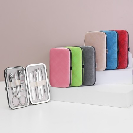 Set of manicure "texture", 8 items, in case, color mix-2