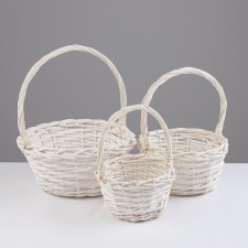 A set of baskets, 3 pcs, 24 × 12 × 12/29 cm, 19 × 10 × 10/25 cm, 15 × 9 × 9/20 cm, willow