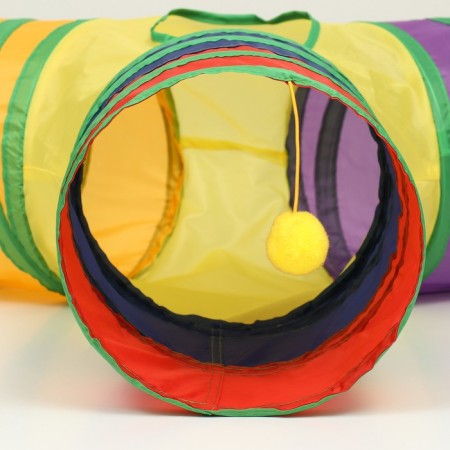 Cat tunnel rustling "slingshot", 85 x 25 cm, multi -colored-5