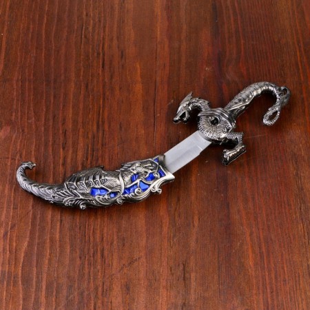 Souvenir knife, 24.5 cm carved scabbard, dragon on the handle-2