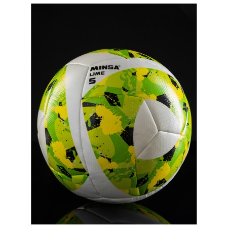 Ball football minsa lime, PU, ​​hybrid stitch, size 5-4