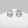 Earrings with rhinestones "Pusets" radiance, square, d = 0.7, white color in silver