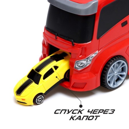 Truck "Carrier", included 6 cars and road signs-6