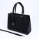Lightning tout bag, external pocket, long belt, black color
