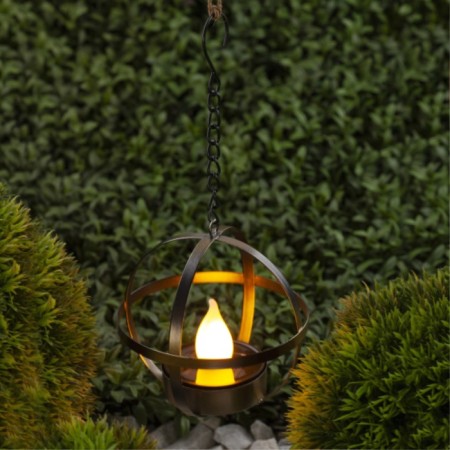 Lamp on the solar battery "Era", "loft", 26x17 cm, IP44, 3LED, orange-2