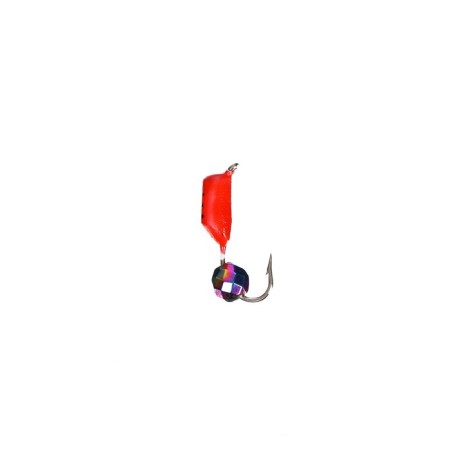 Mormyshka column with faceted ball "chameleon" (red), weight 1.1 g, size 3