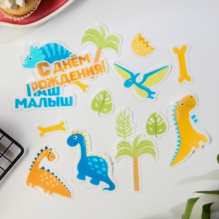Vaphal pictures edible “Happy Birthday, Baby” for Capcakes, Konfinetta Cake, 16 pcs.-2