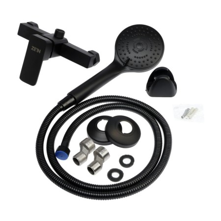 Soul mixer Zein Z3844, one -leaf, shower set, watering can 5 modes, black-9