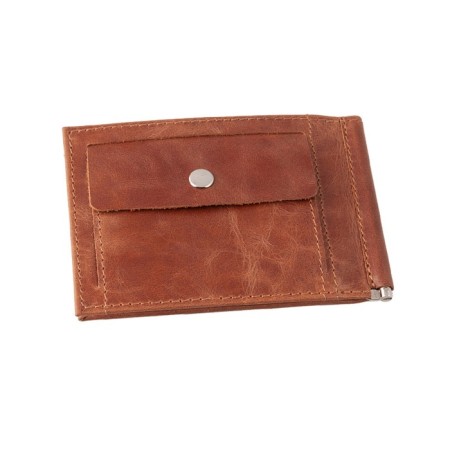 Clips for bills on the button, brown color-2
