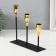 Summary Metal for 3 candles "Achilles" black with gold 20x6x18 cm
