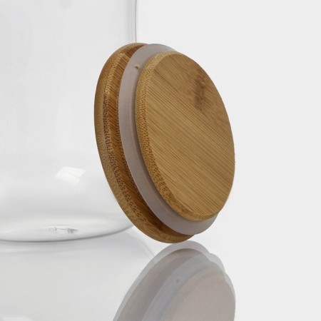 Glass Bank for bulk products with bamboo lid Bellatenero "Eco", 500 ml, 10 × 11 cm-4