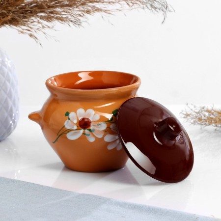 Set of pots # 5 with pens 6x0.5l, cornflower melted milk-14