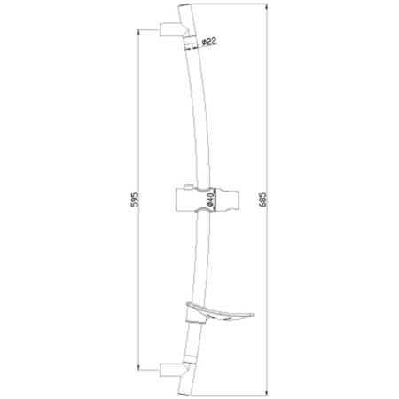 Shower stand LM8064C 685 mm with a round soap dish, chrome-1
