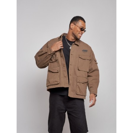Jeaning jacket men's, size 56, brown color-4