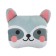 Pillow on the headrest Matech Cutie Line, 30 x 25 x 10 cm, gray, white