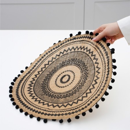 Serving napkin on the table "Africa", 38 × 38 cm, black color-6