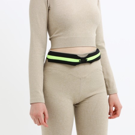 Waist bag for a zipper, black/green color-7