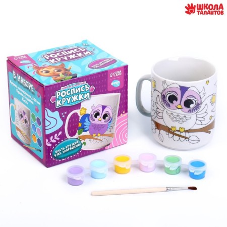 Set for painting the ceramic circle "Owls", 300 ml-2