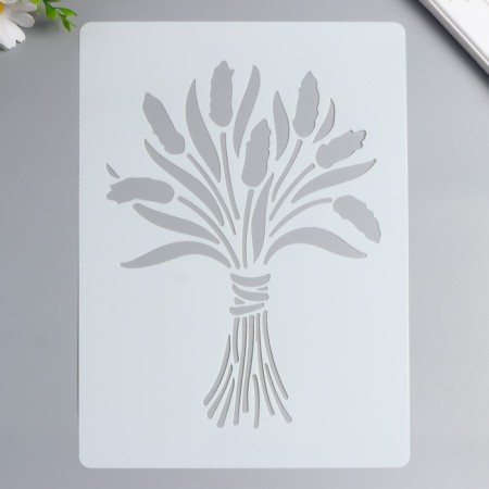 Stencil plastic "Bouquet from reeds" 29.7x21 cm