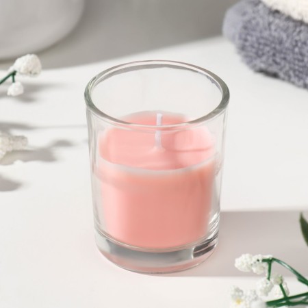 Aromatic candle in a glass "Nyud", 5x6 cm, rose-1
