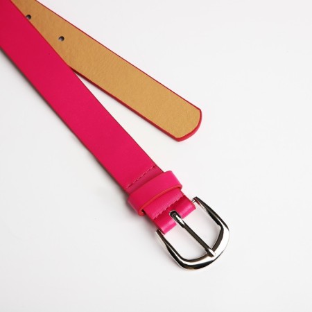 Building belt, width 2.3 cm, metal buckle, fuchsia color-1