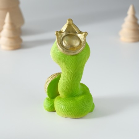 Polystone souvenir "Snake in a crown with a hill/coin" mix 5x4x8.5 cm-4