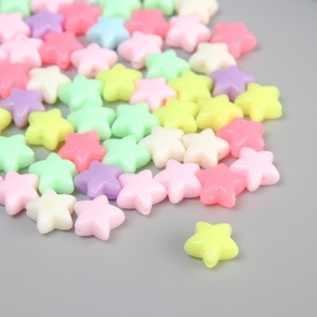 Beads for creativity Plastic "Stars" Color Tender flowers set 500 g 1x1x0.6 cm-1