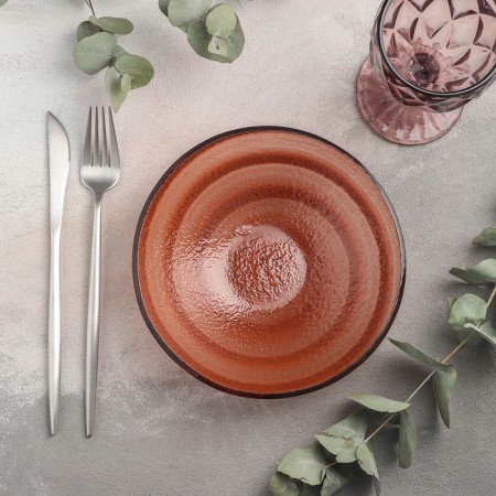 Glass salad magistro "caramel", d = 18 cm, orange color-1