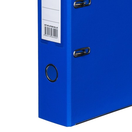 A4, 75 mm, Lamark, PVC, bilateral coverage, metal edging, pocket for a spine, collected, blue/blue-2
